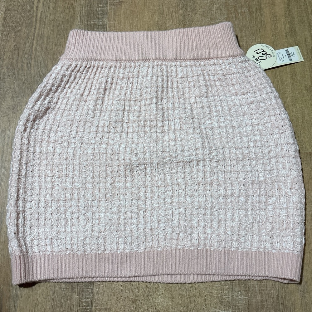 Blue Rain Blush Knit Mini Skirt